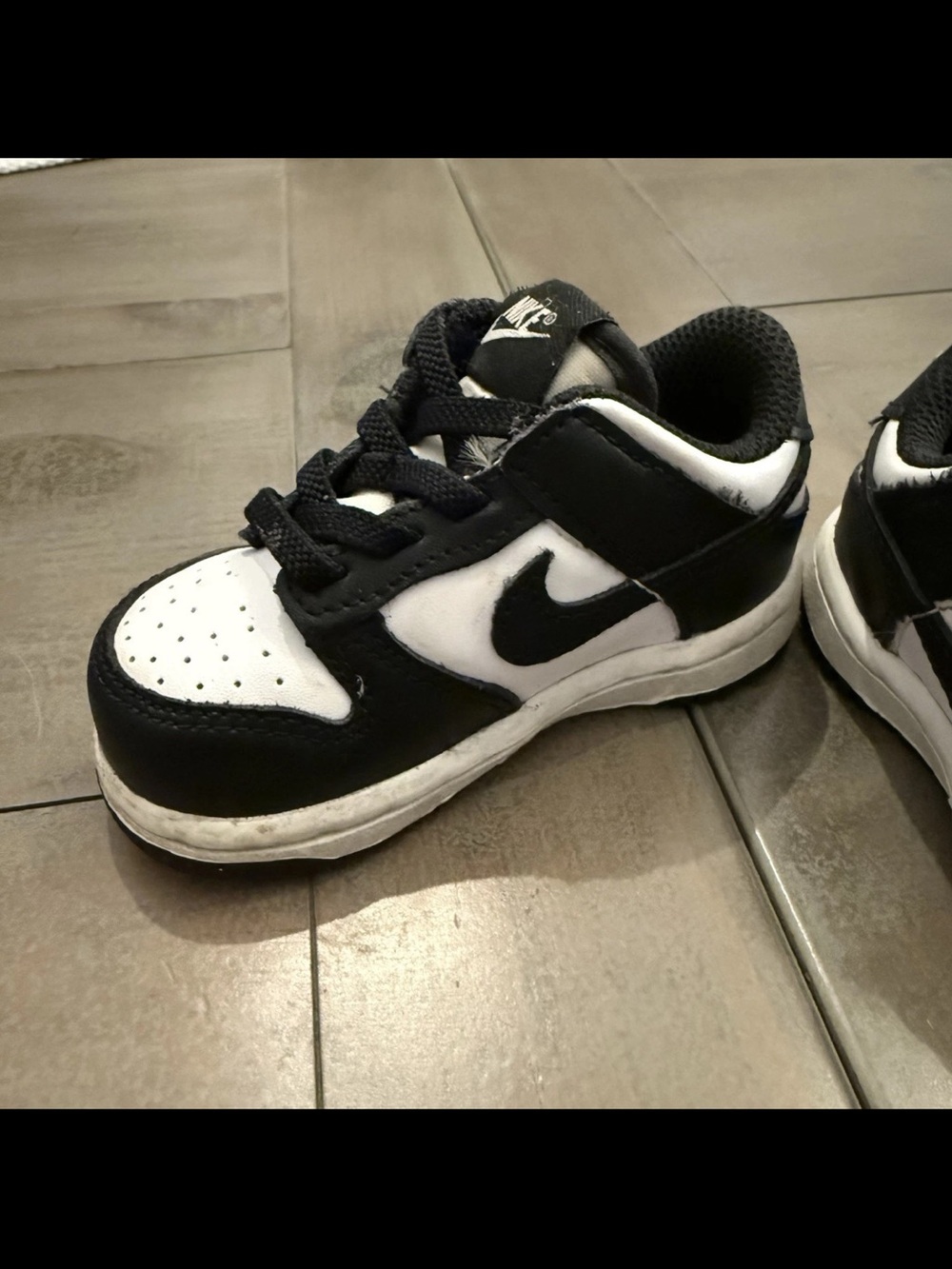 Nike Dunk Low Retro Panda TD (Toddler) shoes Preowned 5C - Picture 3 of 9
